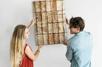 Magnetic glass dry erase board with wine corks design