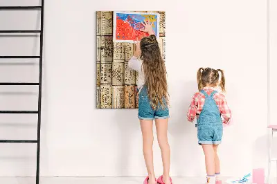 Magnetic glass dry erase board Wine corks