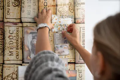 Magnetic glass dry erase board with wine corks design