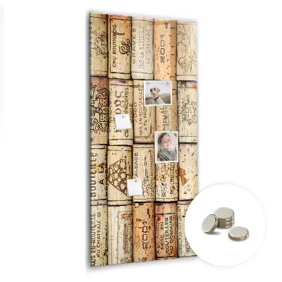 Magnetic glass dry erase board Wine corks