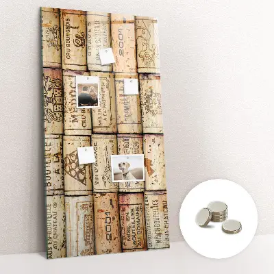 Magnetic glass dry erase board Wine corks