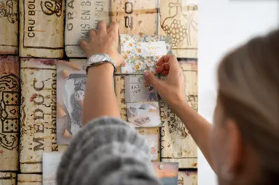 Magnetic glass dry erase board with wine corks design