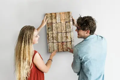 Magnetic glass dry erase board with wine corks design