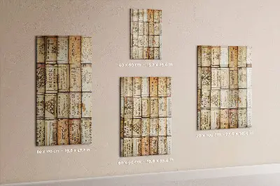 Magnetic glass dry erase board with wine corks design