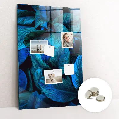 Exotic leaves magnetic glass dry erase board