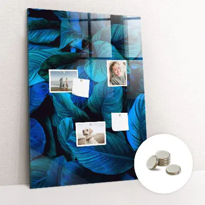 Exotic leaves magnetic glass dry erase board