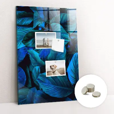 Exotic leaves magnetic glass dry erase board