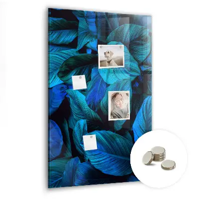 Exotic leaves magnetic glass dry erase board