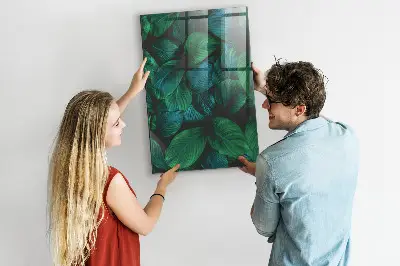 Large tropical leaves magnetic wall board