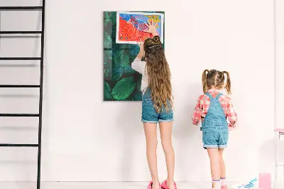 Large tropical leaves magnetic wall board
