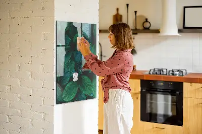 Large tropical leaves magnetic wall board