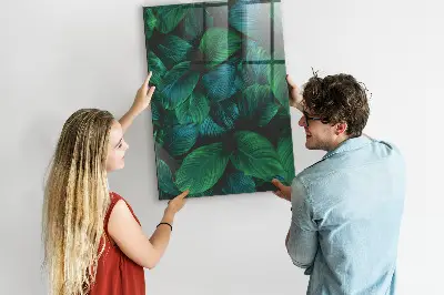 Large tropical leaves magnetic wall board