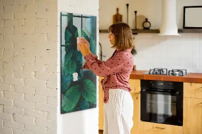 Large tropical leaves magnetic wall board