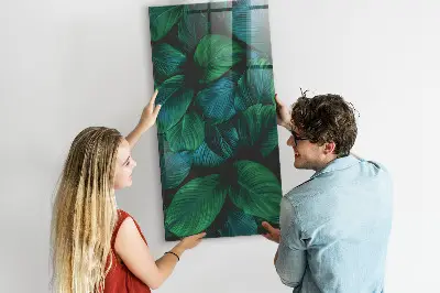 Large tropical leaves magnetic wall board