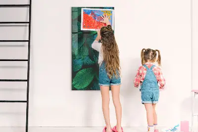Large tropical leaves magnetic wall board