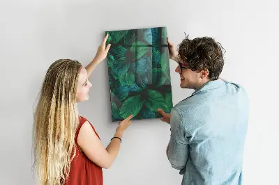 Large tropical leaves magnetic wall board
