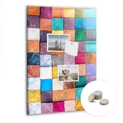 Colorful wooden cube magnet board