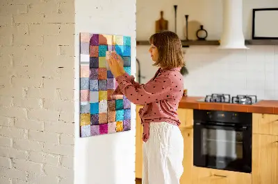 Colorful wooden cube magnet board