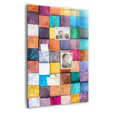 Colorful wooden cube magnet board