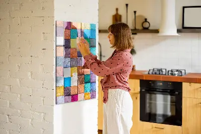 Colorful wooden cube magnet board