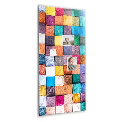 Colorful wooden cube magnet board