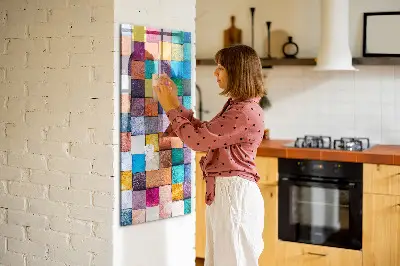 Colorful wooden cube magnet board