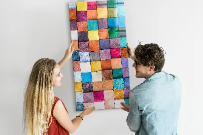Colorful wooden cube magnet board