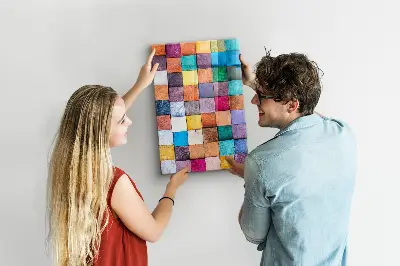 Colorful wooden cube magnet board