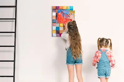Magnet board Colorful wood cubes