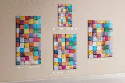 Colorful wooden cube magnet board