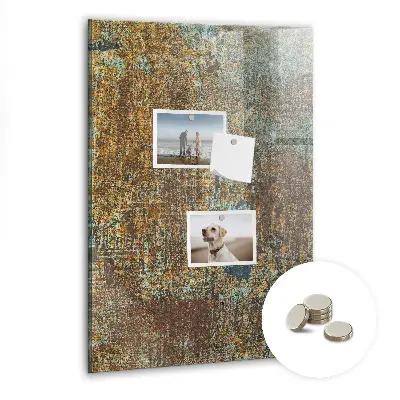 Magnetic glass dry erase board in Rust