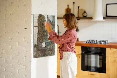 Magnetic glass dry erase board in Rust