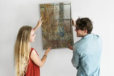 Magnetic glass dry erase board in Rust