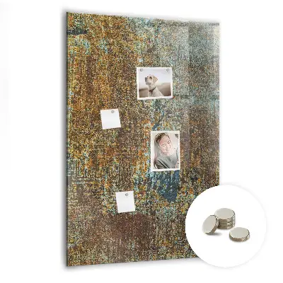 Magnetic glass dry erase board in Rust
