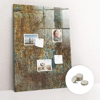 Magnetic glass dry erase board in Rust