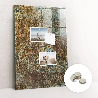Magnetic glass dry erase board in Rust