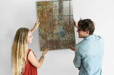 Magnetic glass dry erase board in Rust