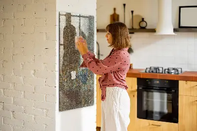 Magnetic glass dry erase board in Rust