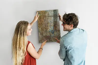 Magnetic glass dry erase board in Rust