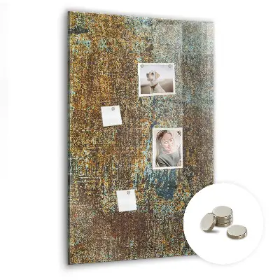 Magnetic glass dry erase board in Rust