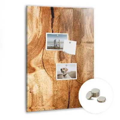 Magnetic glass dry erase board with a natural wood frame