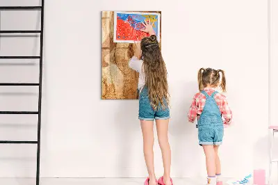 Magnetic glass dry erase board with a natural wood frame