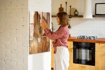 Magnetic glass dry erase board with a natural wood frame