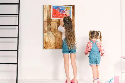 Magnetic glass dry erase board with a natural wood frame