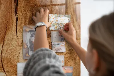 Magnetic glass dry erase board with a natural wood frame