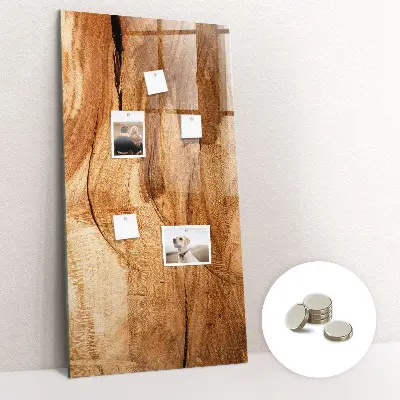 Magnetic glass dry erase board with a natural wood frame