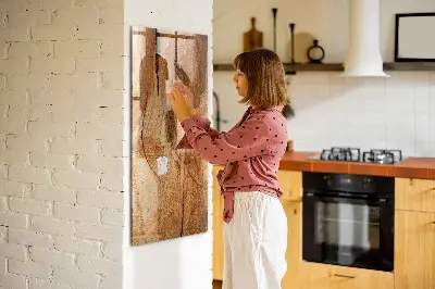 Magnetic glass dry erase board with a natural wood frame