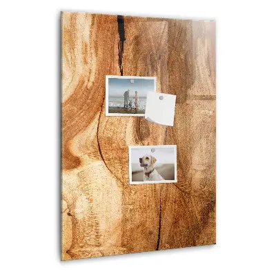 Magnetic glass dry erase board with a natural wood frame