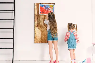 Magnetic glass dry erase board with a natural wood frame