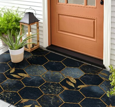 Doormat front door Hexagon outline